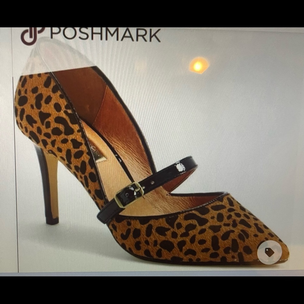 NWT - Halogen Calf Hair Leopard Print Pointy Toe Heels - Picture 4 of 6